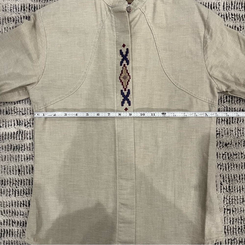 Roper Southwest Embroidered Button-Down Long Sleeve Tan Western | women’s S - Picture 10 of 11